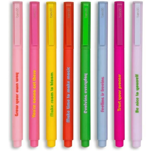 Colorful felt tip pens set of 8 fine point markers for journaling and note takin - Picture 1 of 7